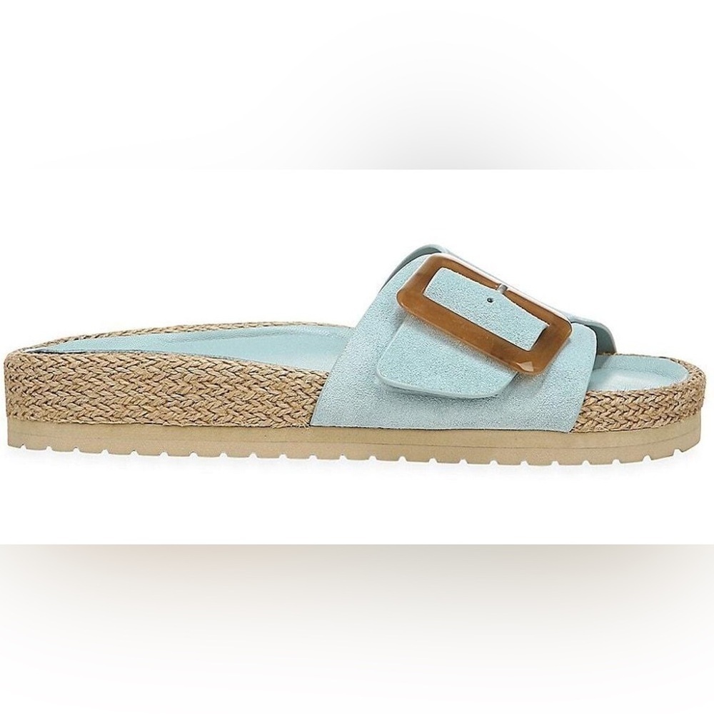 🎀 SSENSE Vince. blue suede leather slides 36 euc